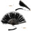 2Pièces Vintage Pliable Main Plumes Noir Pour Spectacle 7