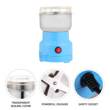 1Pc Electric Grain Bean Crusher Blue Compact Food Processor for Home