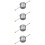 4Pièces Outils Mesure Cocktail Jigger Argent Double Perle 10