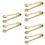 6Pièces Pinces Service Dorées Acier Rose Relief Cuisine 6