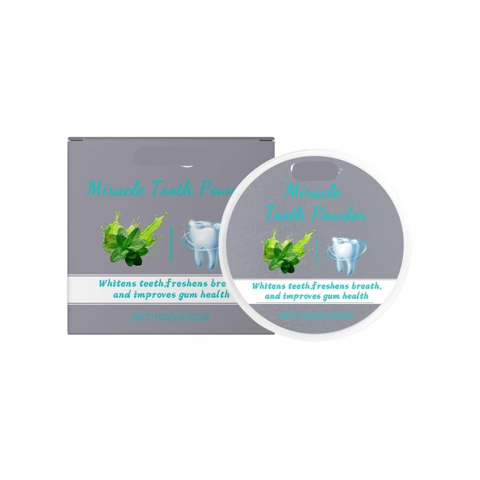 Mint Flavored Tooth Powder for Natural Teeth Whitening, Stain Removal and Fresh Breath (3PCS)