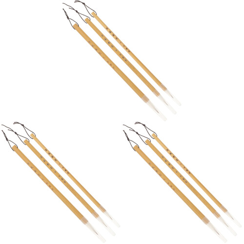 9Pièces Pinceaux Bambou Pour Art 1