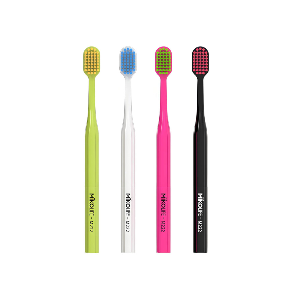 Soft Bristle Toothbrush for Adults, 4PCS Ergonomic AntiSlip Wide Head Manual Toothbrush Set
