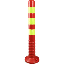 Flexible PU Traffic Delineator Post Yellow with Visibility Reflective Bands for Road and Parking