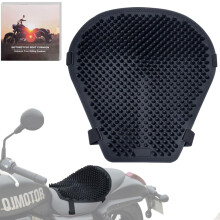Motorcycle Gel Seat Cushion with 3D Ergonomic Support, Breathable Shock Absorption, Anti‑Slip Silicone