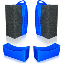 Tire Shine Applicator Pads 2pcs with Handle, Ergonomic Grip, Reusable for Car Detailing Blue