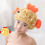 2Pièces Bonnet Douche Enfants Confortable Polyester Coloré Lavable 10