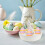 Ceramic Bunny Deviled Egg Platter Multi-Color Easter Egg Holder Tray 6