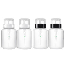 4 flacons vides 200 ml pour dissolvant avec pompe, 2 noirs, 2 blancs