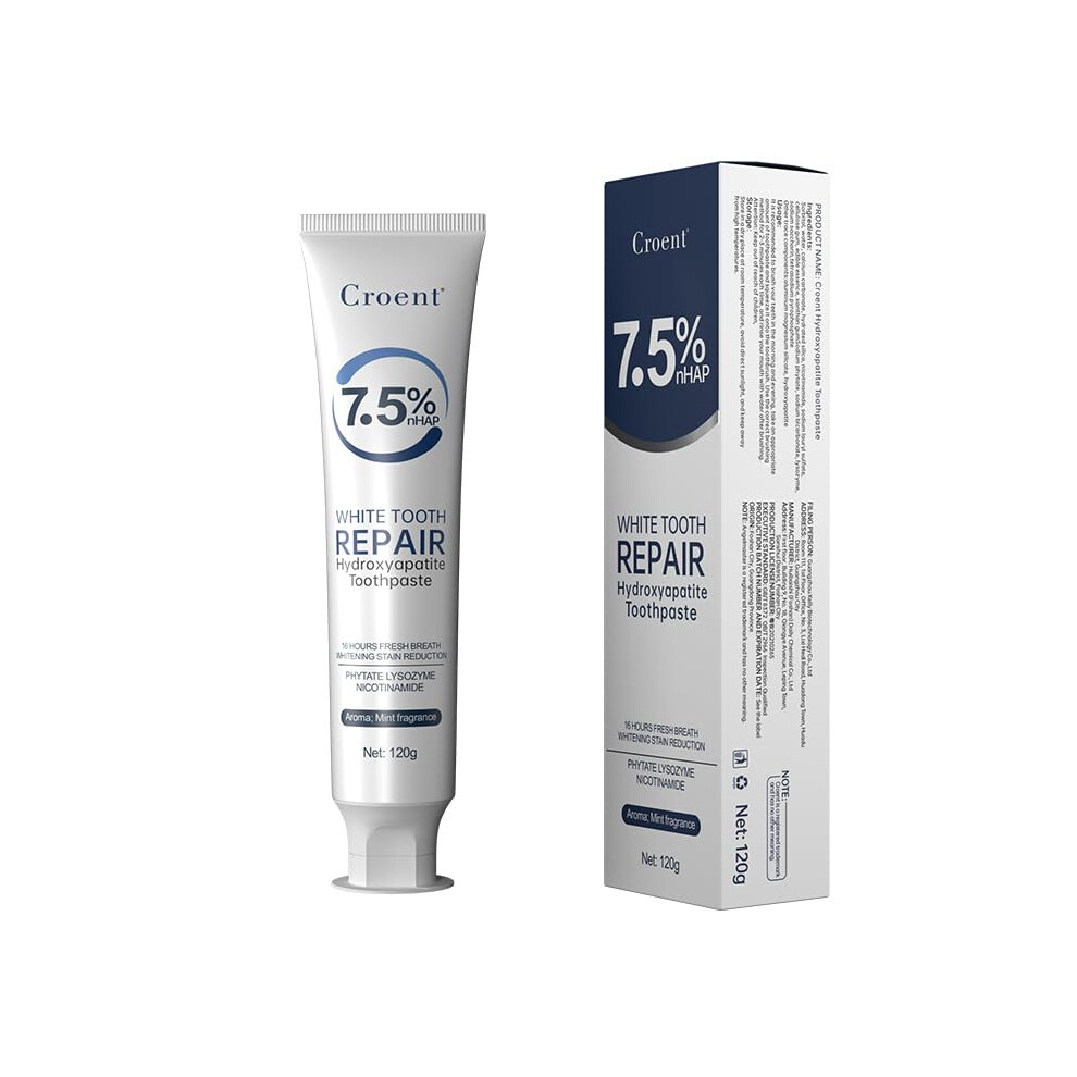 Hydroxyapatite Toothpaste for Sensitive Teeth, Fluoride Whitening, Enamel Strengthening, Mint, 4.23oz 2 Pack