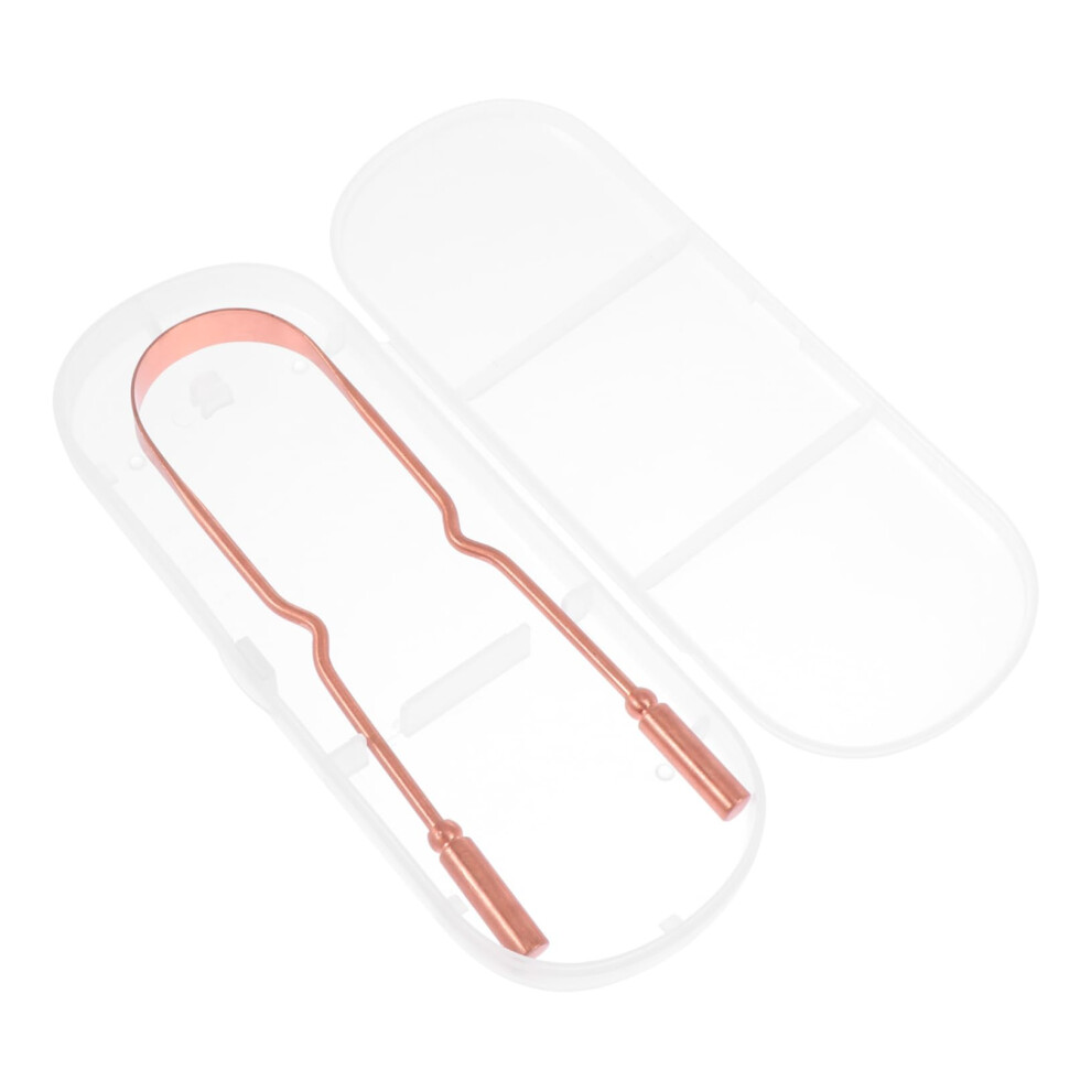Copper Tongue Scraper for Bad Breath with Durable Build and Ergonomic Grip in Storage Box