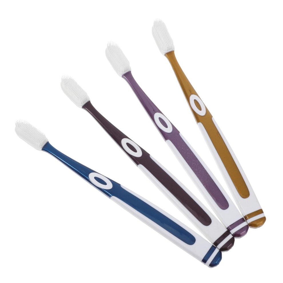 Silicone Toothbrush for Adults with Soft Bristles, Ergonomic Grip, Gentle Plaque Removal