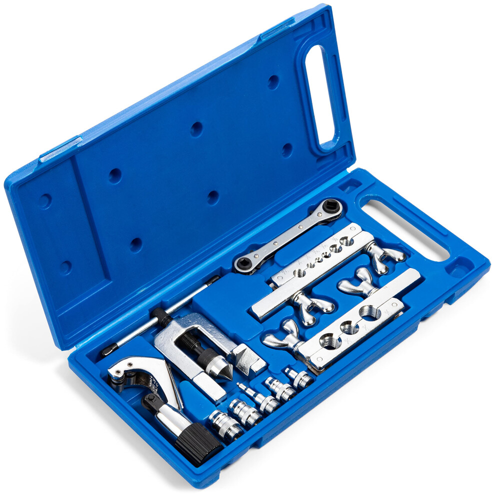 Professional Flaring Tool Kit And Swaging Set For 45 Brake Lines Hvac Copper Tubes With Cutter 9070919814532