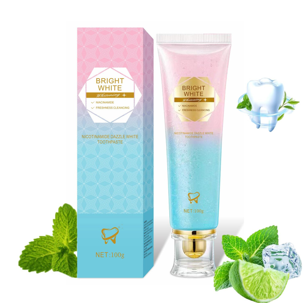 Whitening Toothpaste with Niacinamide for Intensive Teeth Whitening, Enamel Protection and Stain Removal, Mint Flavor 1 Pack