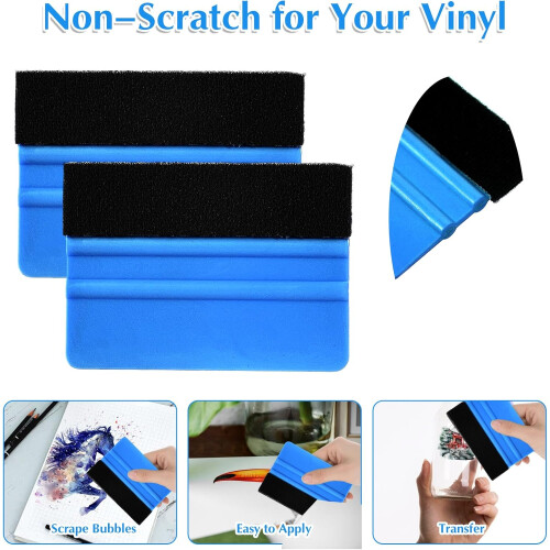 Vinyl Wrap Squeegee with Scratch Felt Edge for Car Wrap, Window Tint and Decal Application 2