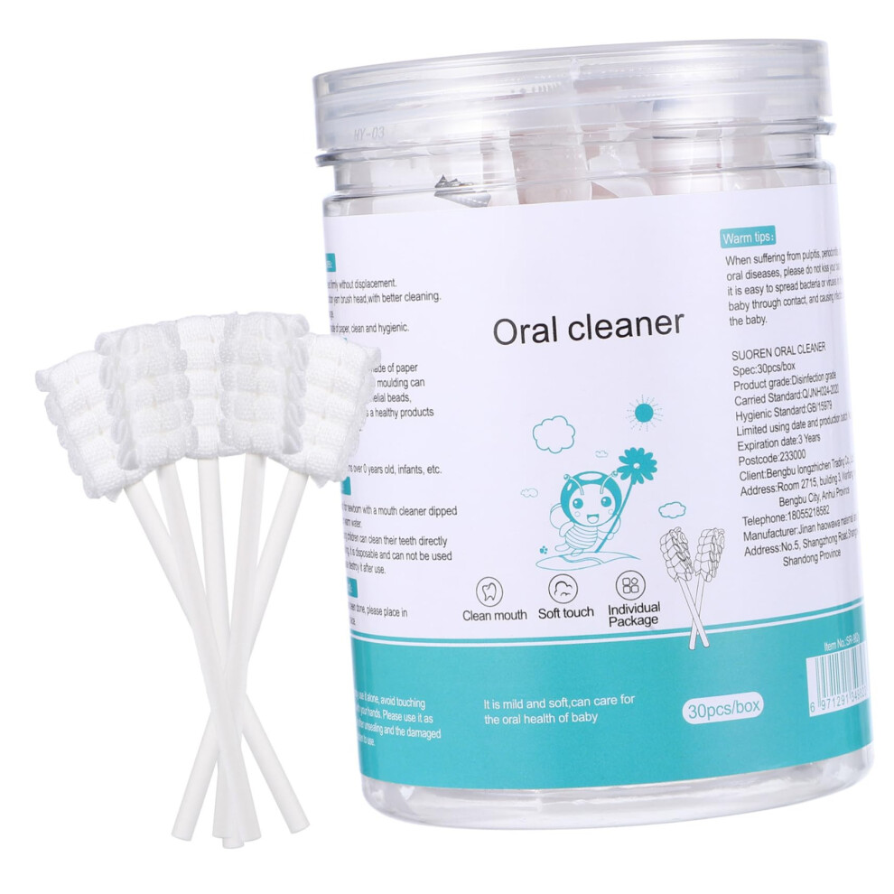 Baby Tongue Cleaner 30pcs Newborn Gauze Brush Infant Oral Care Set Ergonomic Soft Mouth Cleaning Kit