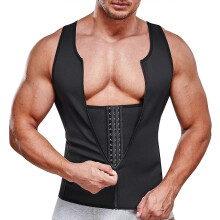 (As show, M) Vensslim Men Shapewear Slimming Body Shaper Compression Shirt with Zipper Tummy Control Waist Trainer Sweat Sauna Corset