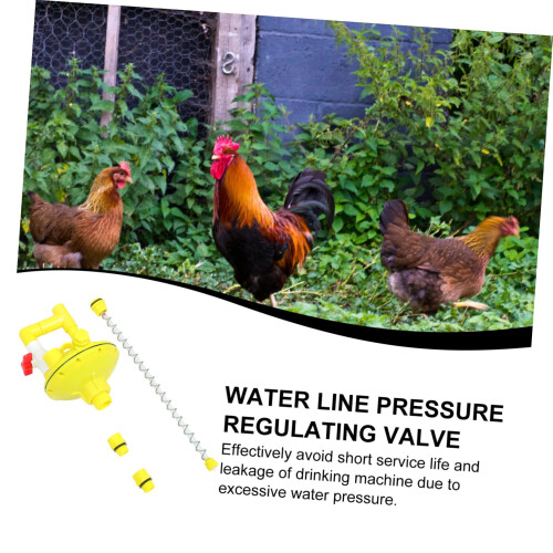 Poultry Water Line Regulator for Chickens, Stable Flow Control, Easy Integration, Yellow Valve 2