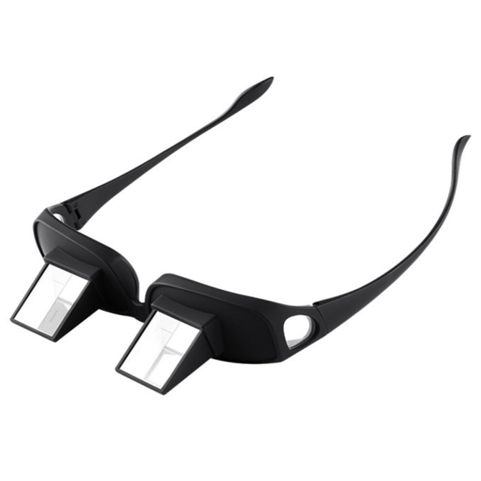 Lazy Reading Glasses with 90 Prism Viewing, Fits Over Glasses, Large Black Frame for Bedtime TV