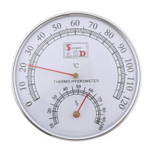 2 in 1 Sauna Thermometer Hygrometer Stainless Steel Easy Read Analog Temperature Humidity Gauge 0120