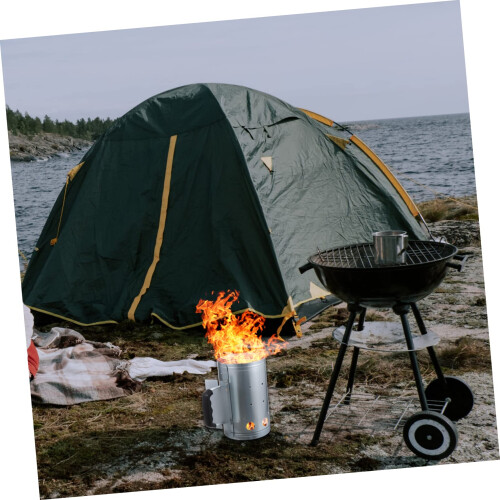 Charcoal Chimney Starter for BBQ Grills, Fast Ignition, Rust Resistant, Heat Shield Handle 2