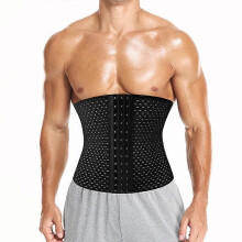 (As show, S) Waist Trainer for Men Sweat Belt Sauna Trimmer Stomach Wraps Workout Body Shaper Band Waist Cincher Corset Belly Strap Shapewear