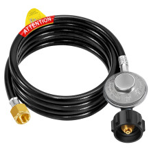 12FT Low Pressure Propane Regulator Hose for Grill, Fire Pit and Heater, Universal Weber and Blackstone Compatible