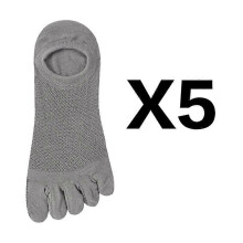 (As show, One size) 5 Pairs/Lot Men's Toe Crew Socks Breathable Cotton Sports Running Ankle Cotton Short Five Fingers Socks