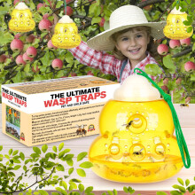 Wasp Trap with Improved Capture Design, Outdoor Hanging NonToxic Reusable Yellow Jacket Hornet Catcher