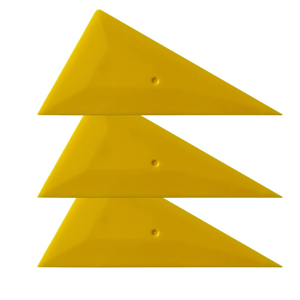 Car Window Tint Tools 3Pcs Soft Triangle Squeegee Set For Vinyl Wrap And Scratch Auto Film Yellow 9070919815553