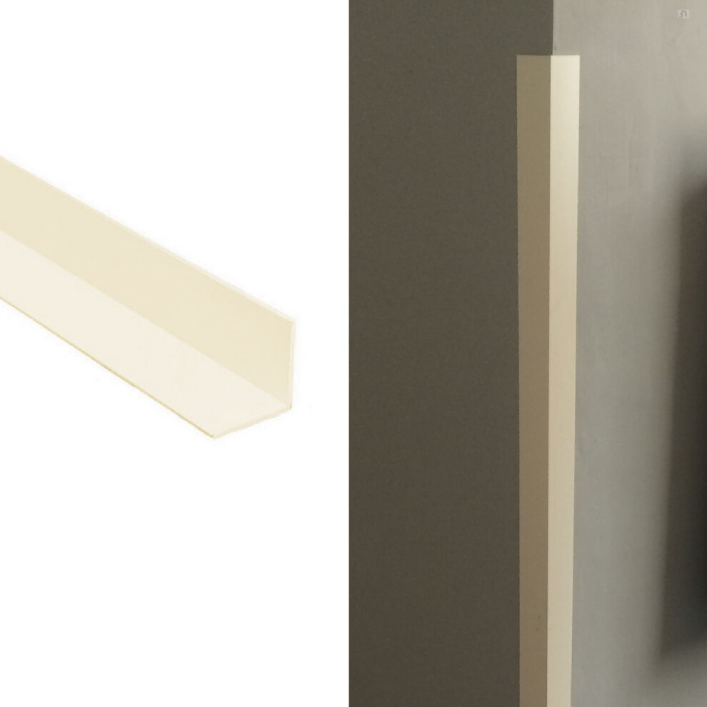 Corner Wall Protector Protection Plastic Angle 40Mm X 40Mm X 1 Metre Cream Smarthome