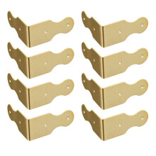 Tiazza 8Pcs Pure Brass Box Corner Protector Corner Braces Hardware Desk Edge Right Angle Guards Wood Jewelry Box Photo Frame Accessories (Gold)