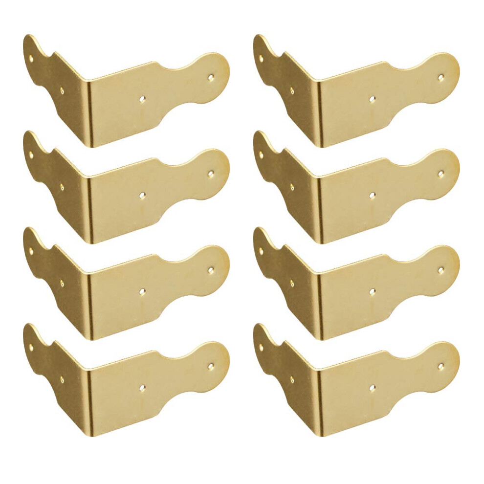 Tiazza 8Pcs Pure Brass Box Corner Protector Corner Braces Hardware Desk Edge Right Angle Guards Wood Jewelry Box Photo Frame Accessories (Gold) 016071294941