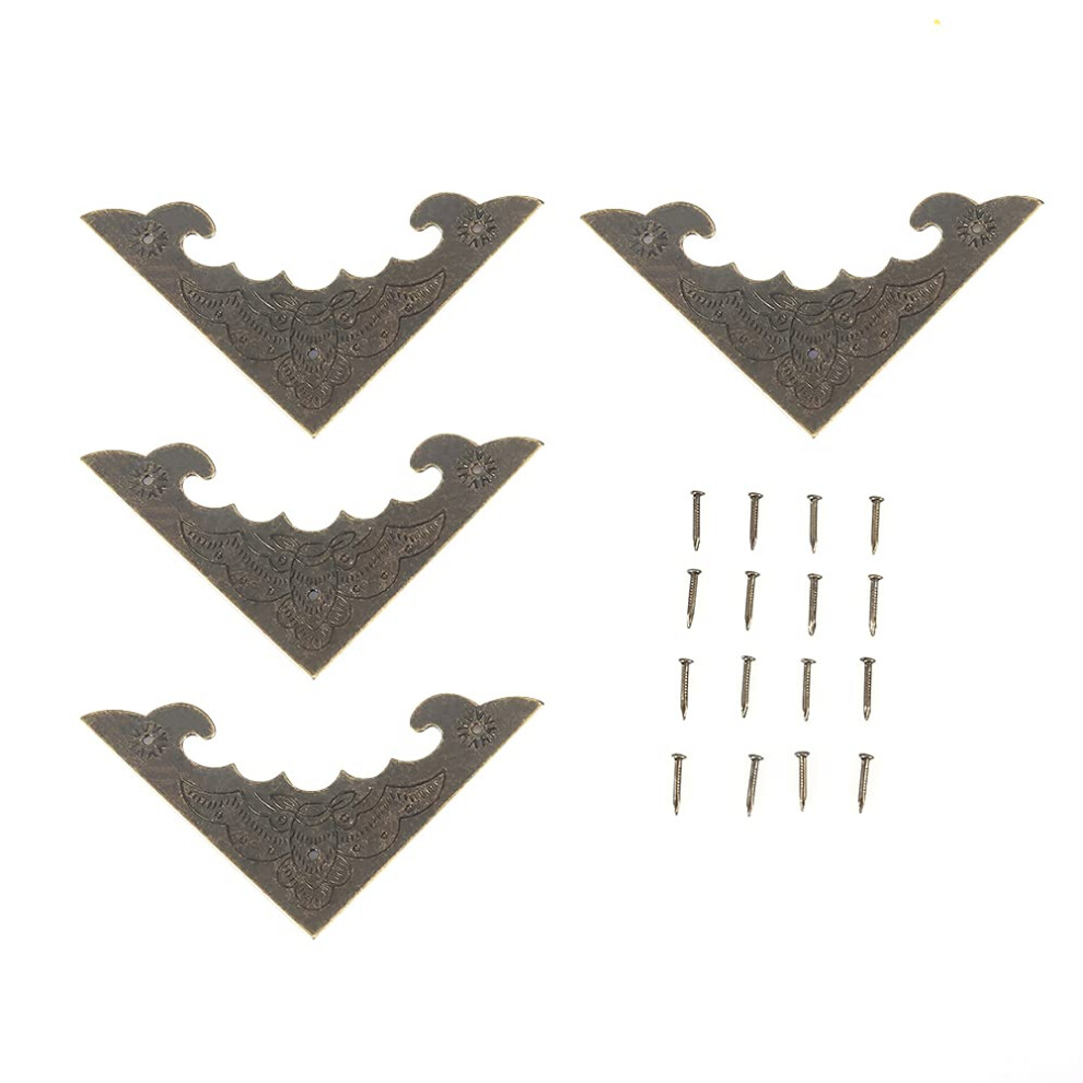 12Pcs Wood Box Corner Protectors Metal Iron Corner Protector Edge Safety Guard Decoration Antique Jewelry Scrapbook Book Corner Decor(S) Bronze Garosa