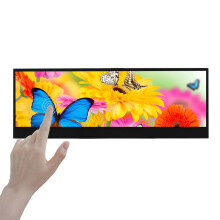VSDISPLAY Portable Touch Monitor,14 inch 3840x1100 4K IPS Stretched Bar Display,USB C DP Video input,Dual Speakers, for DIY PC Case,Music Studio
