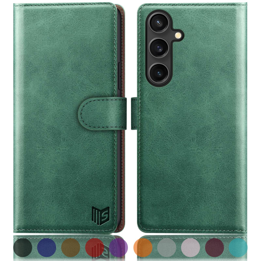 Suanpot Compatible With Samsung Galaxy S25 Plus Case With [Rfid Blocking][Credit Card Holder],Pu Leather Flip Book Protective Cover Women Men For 702385266674