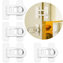 Oruiiju 4 Pack Childproof Refrigerator Lock,for Fridges, Cabinets, Drawers?Using 3M Adhesive-no Tools Need or Drill(White)