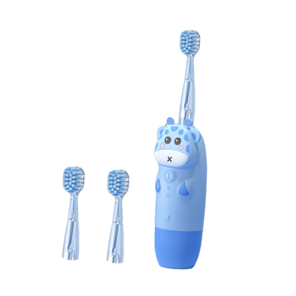 Kids Electric Toothbrush Cartoon Design with Extra Brush Heads for Travel and Daily Oral Care