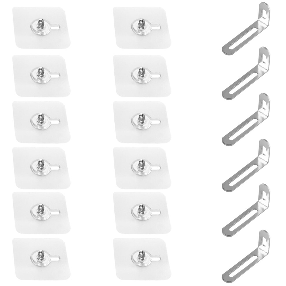 6Pcs Furniture Wall Anchor,Self-Adhesive No-Drilling Anti-Tip Metal Brackets,Furniture Anchor For Fixing Bookcase Cabinet Dresser For Baby Bojueshaw