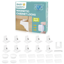 Axfvd Magnetic Cabinet Locks Baby Proofing - Children Proof Cabinet Drawers Safety Locks (10 Locks and 2 Keys)