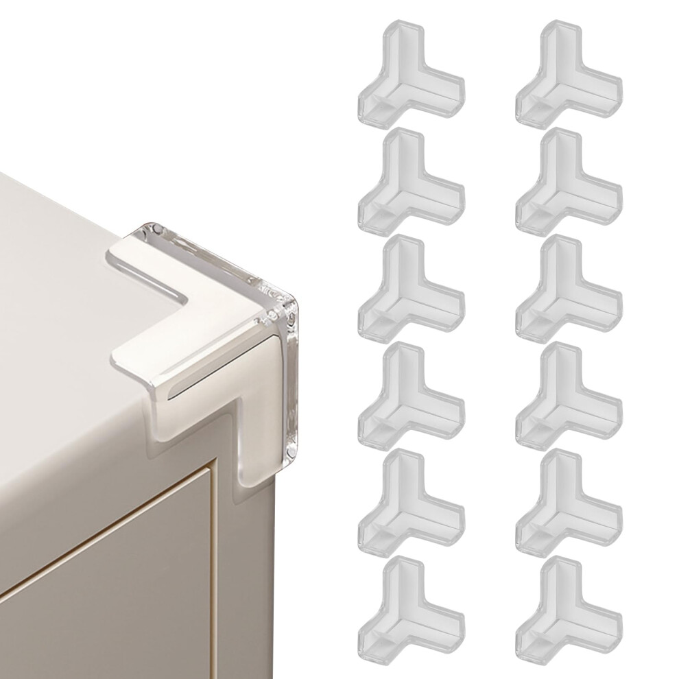 12Pcs Baby Proofing Edge Protector,Safety Corner Protectors, Strong Adhesive,Furniture Protectors,Rubber Corner Protectors,For Furniture Against Sharp Strrng