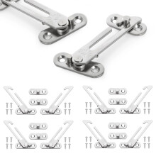 8 PCS Window Restrictors Locks, 304 Stainless Steel Window Safety Locks for UPVC with Screws Left and Right Window Restrictor Hook Restrictor Catch