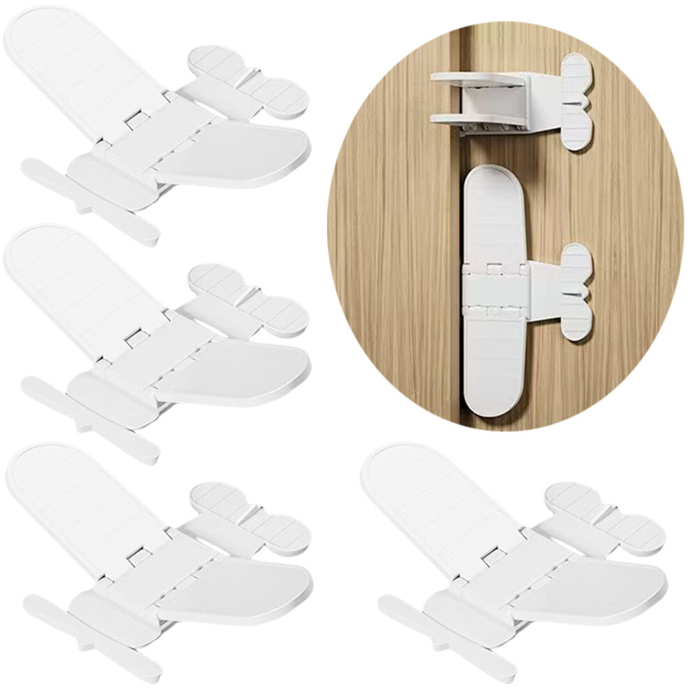 Oruiiju 4-Pack Sliding Door Lock-Sliding Door Lock For Child Safety?For Sliding Glass Doors, Windows,Closets?Cabinets-Using 3M Adhesive-No Tools Need