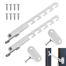 2 Pack Window Locks, Child Safety Cat Window Guard, Adjustable Position Window Restrictors for Upvc, Aluminum Window Latch Stay Hold Open, Child Lock