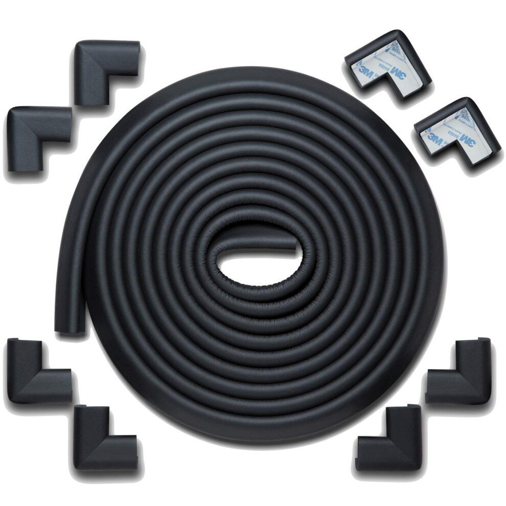 Roving Cove? 18Ft Edge + 8 Corners Extra Pure, Extra Dense, Extra Long ?Safe Edge? And Corner Cushion? - Jumbo Pack - ; Premium Childproofing Edge Onyx Roving Cove