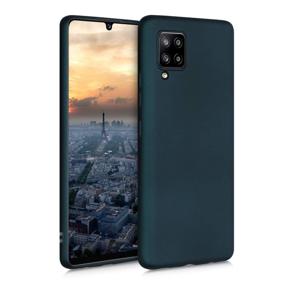 Kwmobile Case Compatible With Samsung Galaxy A42 5G Case - Soft Slim Metallic Tpu Silicone Cover - Metallic Teal Blue 4063004241790
