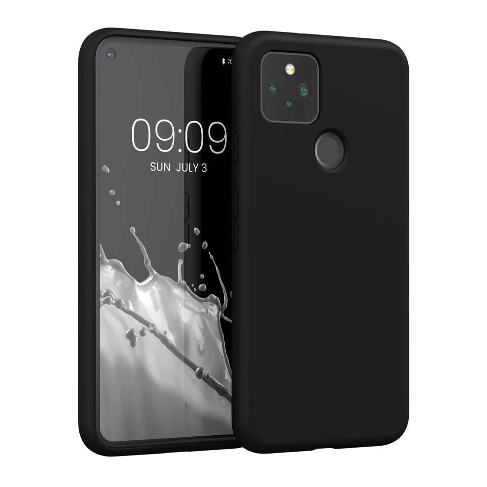 Kwmobile Case Compatible With Google Pixel 5 Case - Slim Protective Tpu Silicone Phone Cover - Matte Black 4063004312513