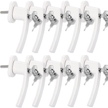 MONZANA? 10x Lockable Window Handles with Child Safety Push Button | 35mm Pin Length 7x7mm Square | Replacement UPVC Frame Handle | Security Lock Key