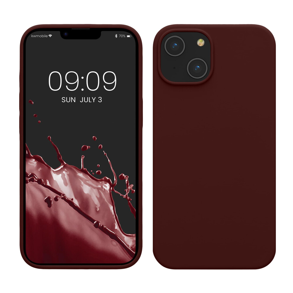Kwmobile Case For Iphone 14 Case - Slim Soft Tpu Silicone Cover - Works With Wireless Charging - Tawny Red 4067668110232