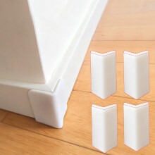 Baseboard Corner Protectors,Thickened Rubber Self Adhesive Corners Blocks Guards Trim for Baby Proofing Edge Furniture,White,4PCS